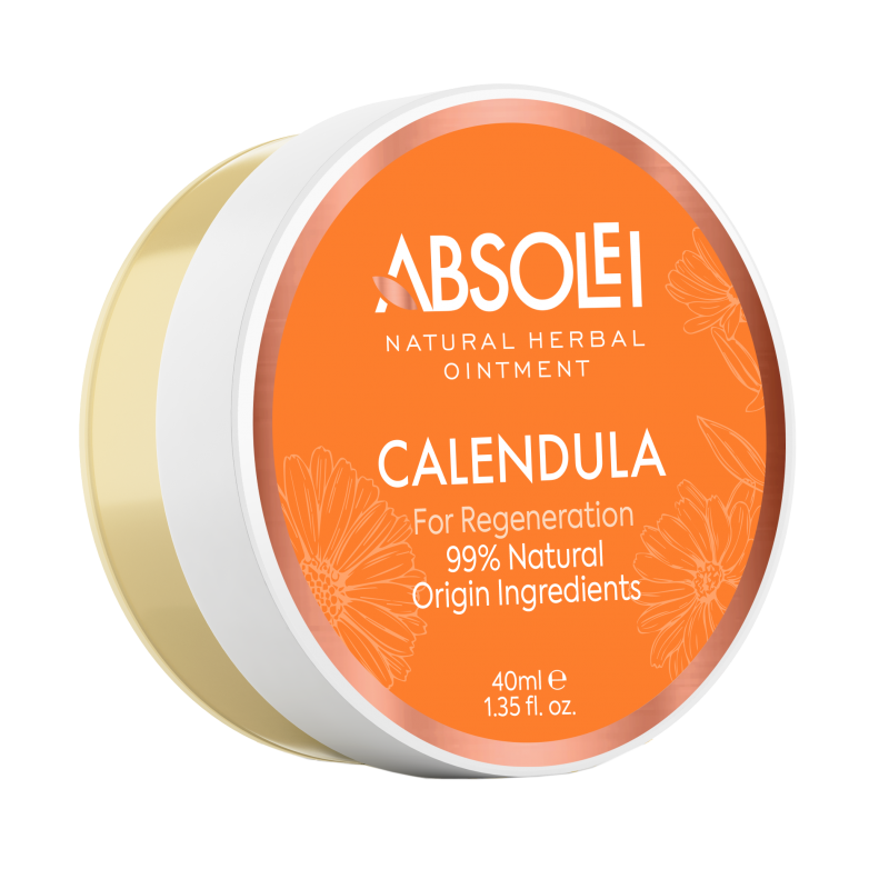 Absolei Natural Calendula Ointment for Skin Burns, Wounds and Cuts with Aloe Vera and St Johns Wort - 40 ml